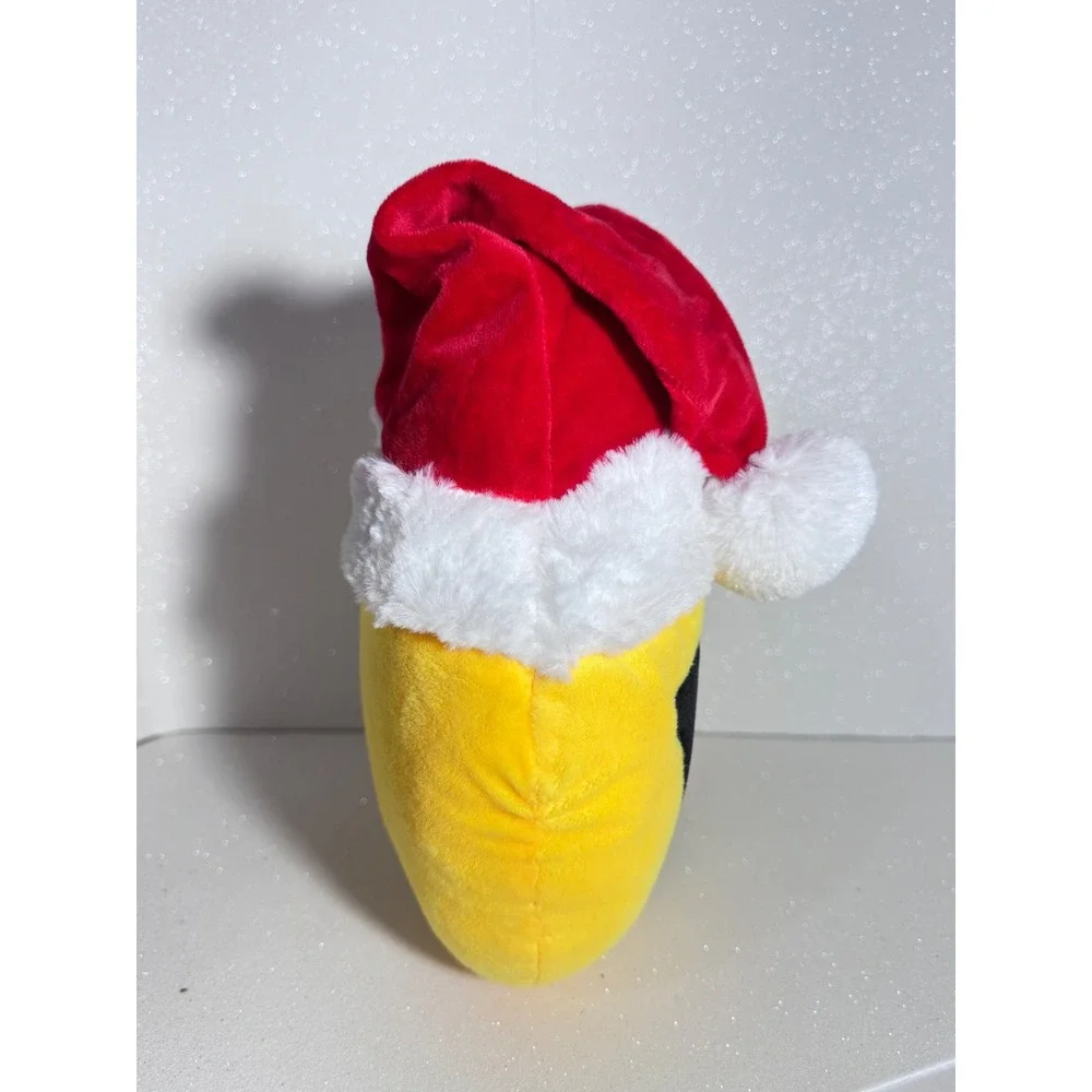 MSA Trading Sunglasses Emoji Red Santa Hat Christmas Plush Pillow 12 Inch Yellow